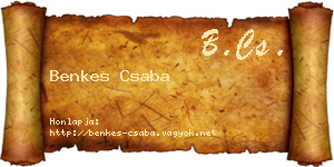 Benkes Csaba névjegykártya